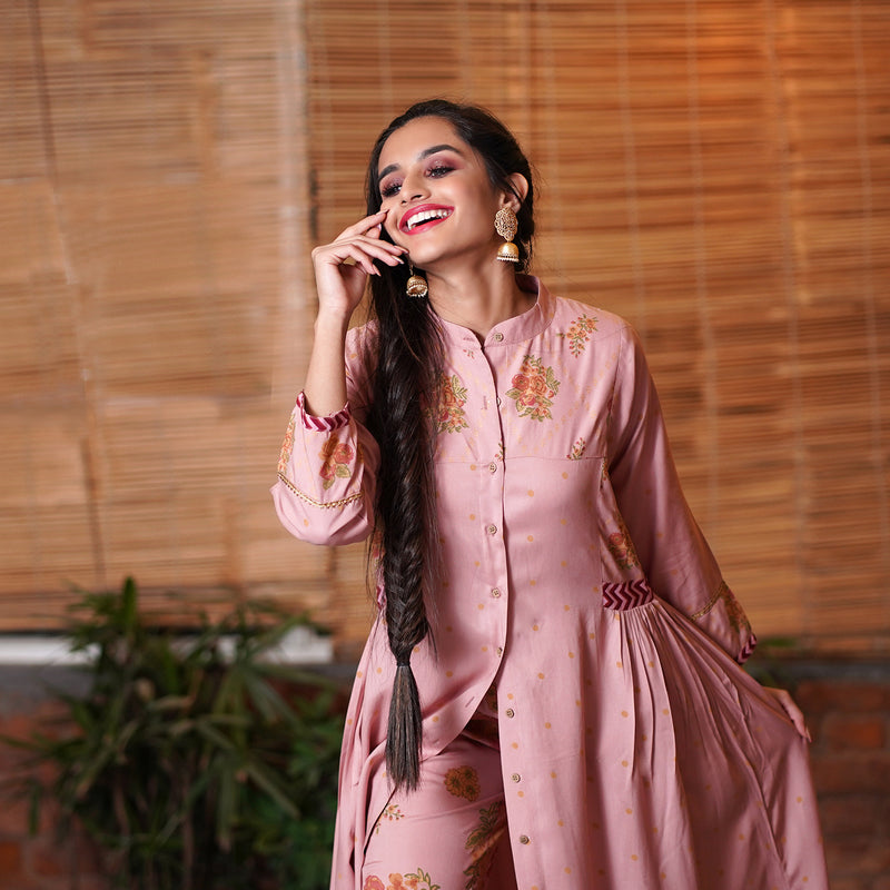 Sufiyaa Coral Shirt Kurta Set