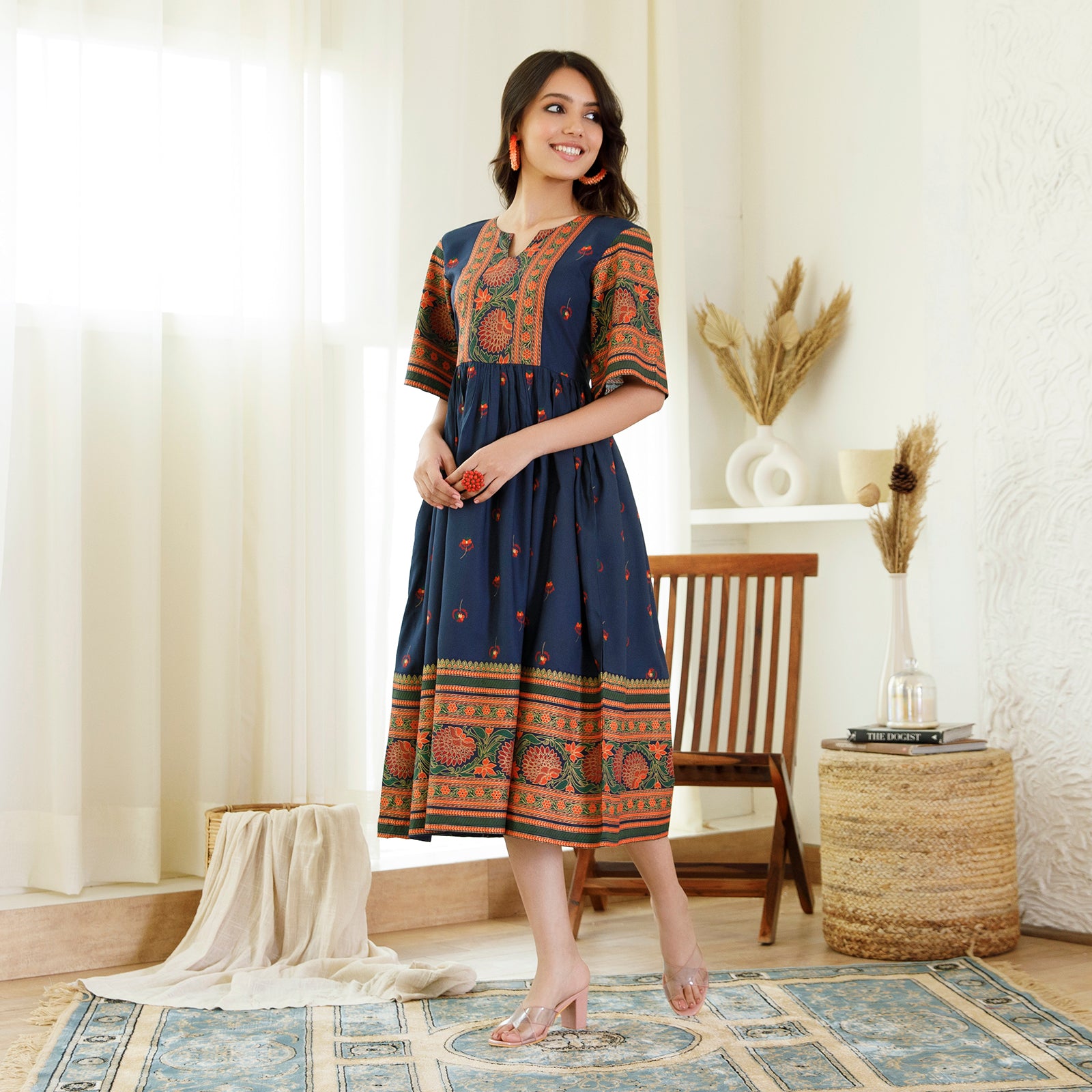 trapeze dress WITH FEATHER TRIM Bridgettes Comes in 5 colorsSize + Fit Tacoma Trapeze Dress, Denim -