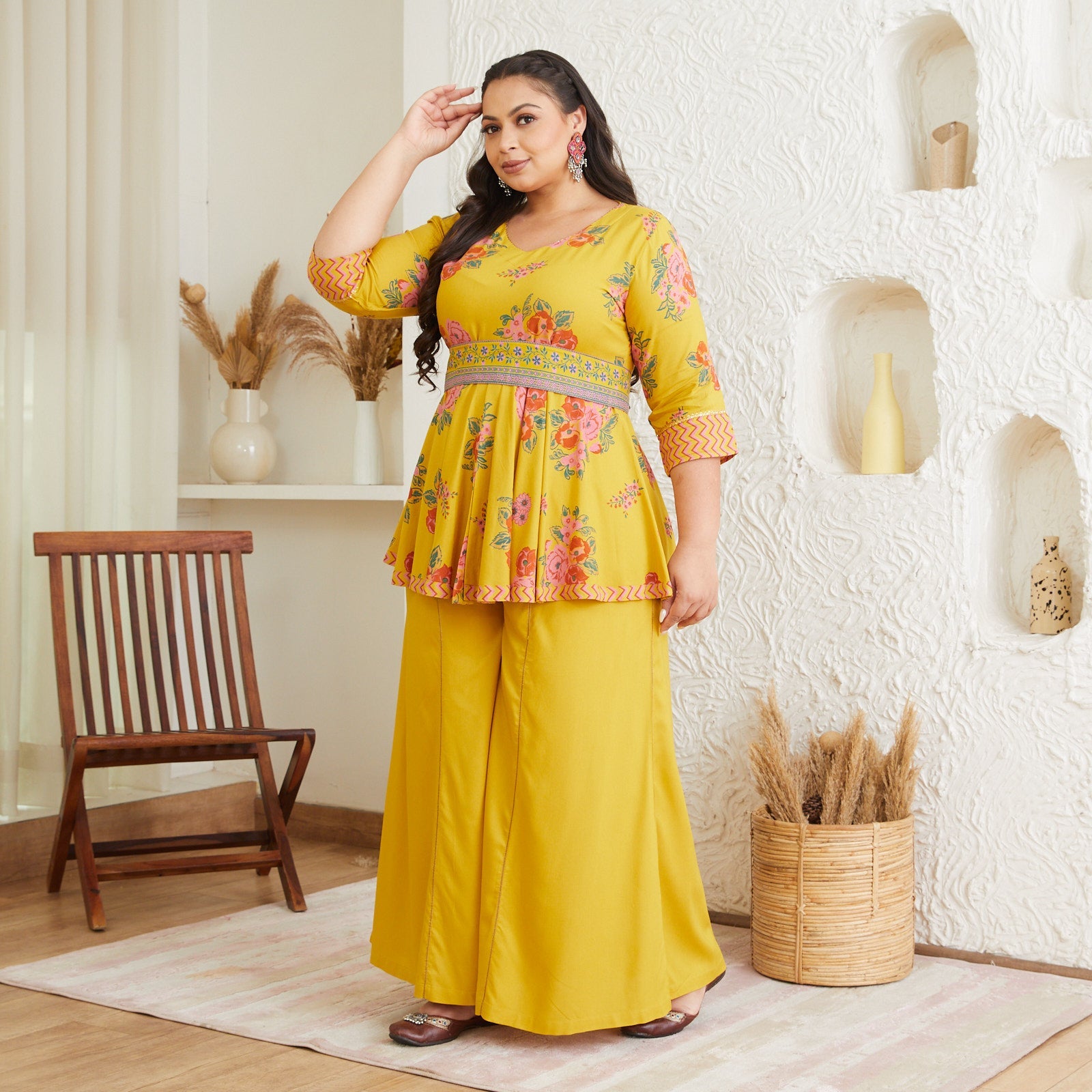 Buy Inaayat Mustard Sharara Set - SOM