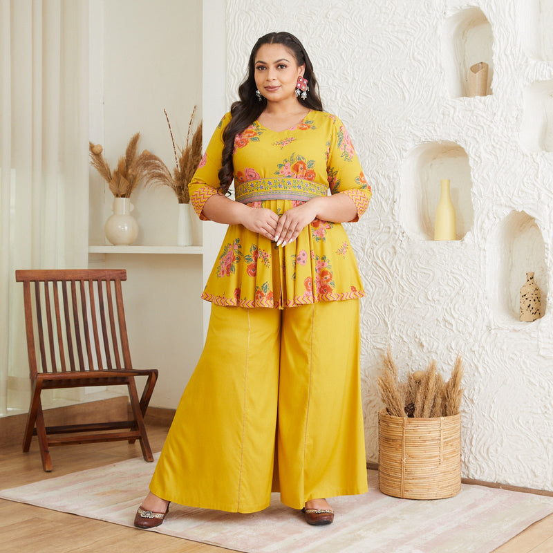 Inaayat Mustard Sharara Set - SOM