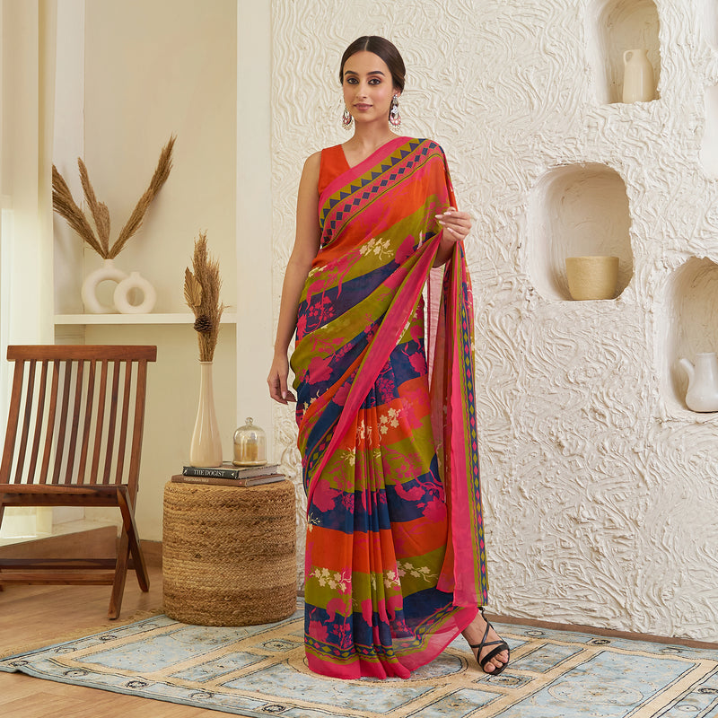 INDIGO JAQ BUTI N SAREE 01 - Byloom
