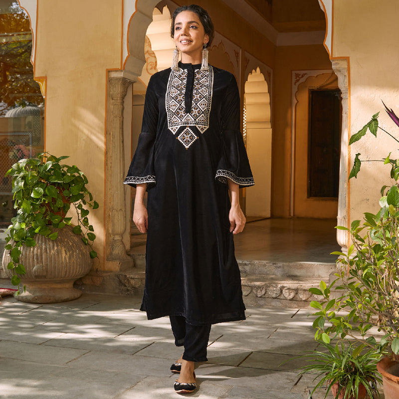 Black dress kurta hotsell