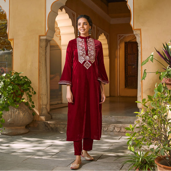 Co-ord Set Gilded Marigold Radiance Long Panel Kurta (Set of 2) main image 1