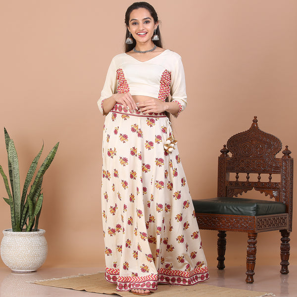 Off White Kalidaar Lehenga Set with Blouse