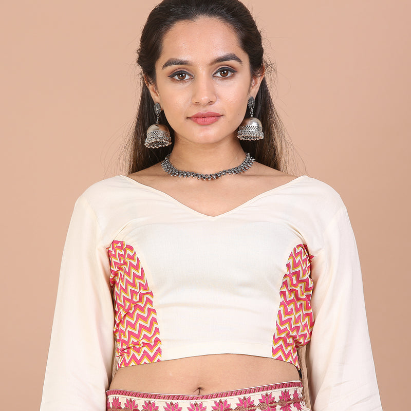 Off White Kalidaar Lehenga Set with Blouse