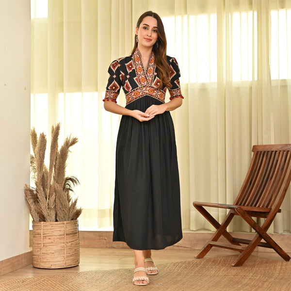 Onlruth V Neck Dress Black Stripes Cloud