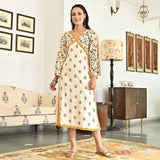 Cream Side Slit Shift Dress