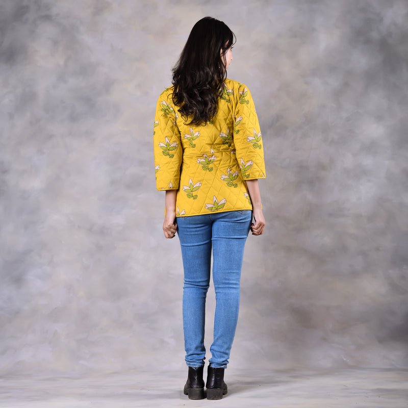 Water Lily Mustard Quilted Jacket