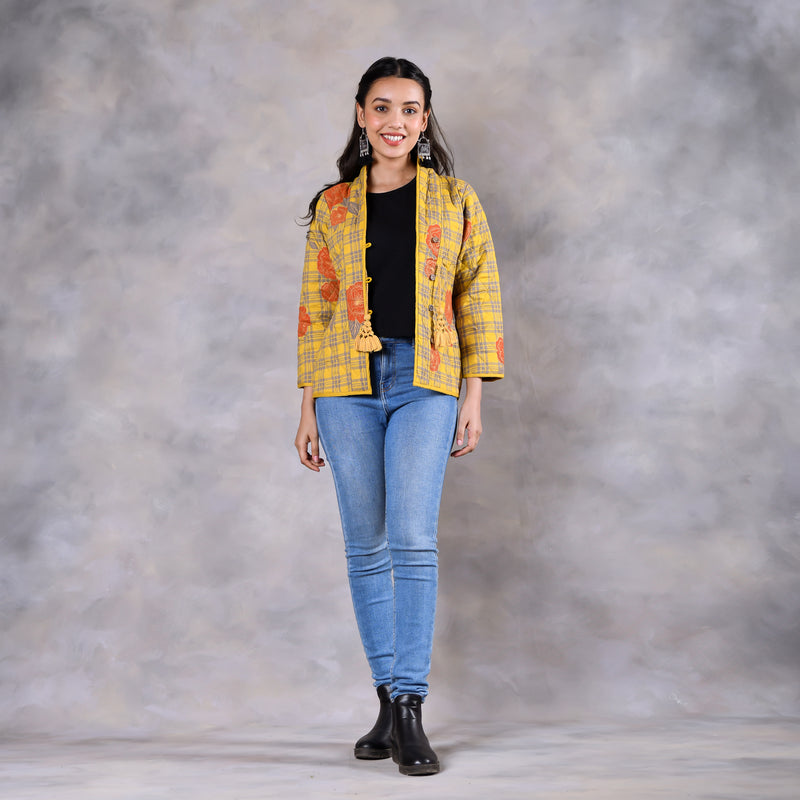 Dianthus Mustard Quilted Jacket