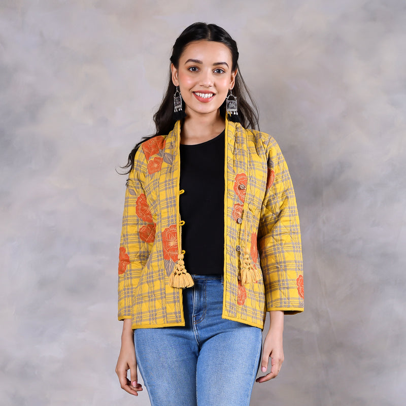 Dianthus Mustard Quilted Jacket