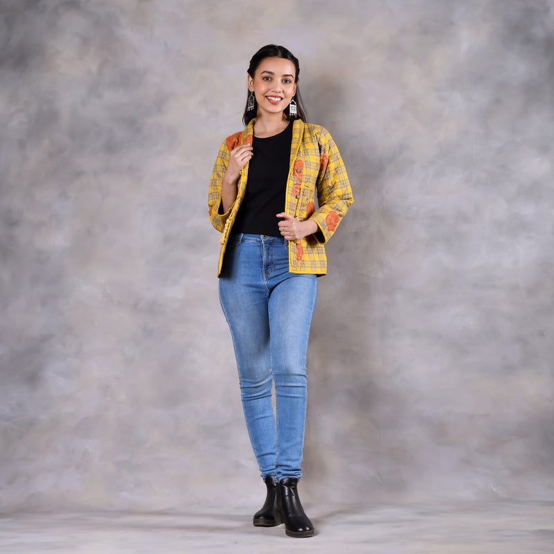 Dianthus Mustard Quilted Jacket