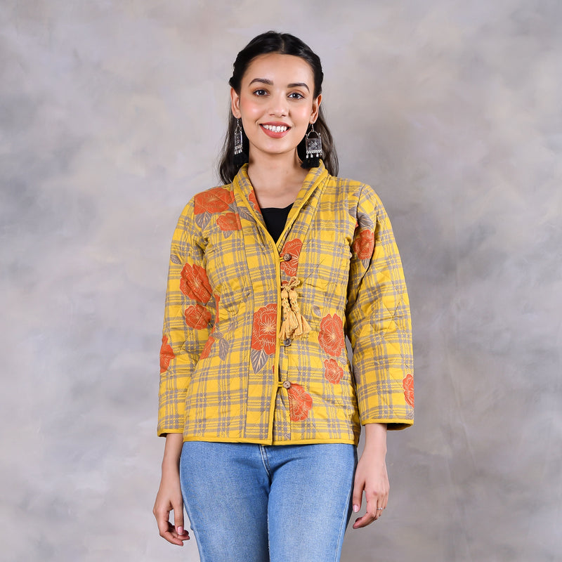 Dianthus Mustard Quilted Jacket