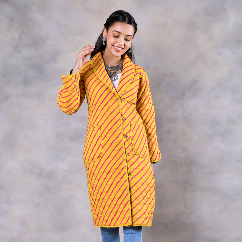 Boronia Mustard Quilted Jacket Rustorange
