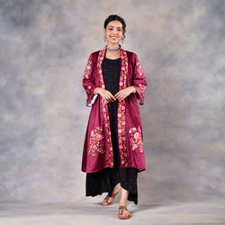 Maroon Velvet Shrug