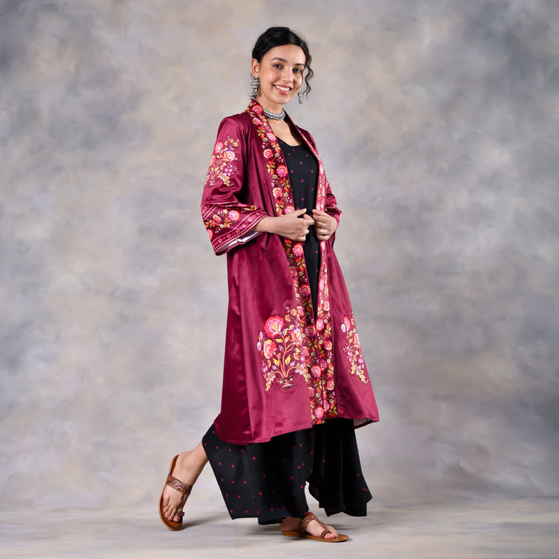 Maroon Velvet Shrug